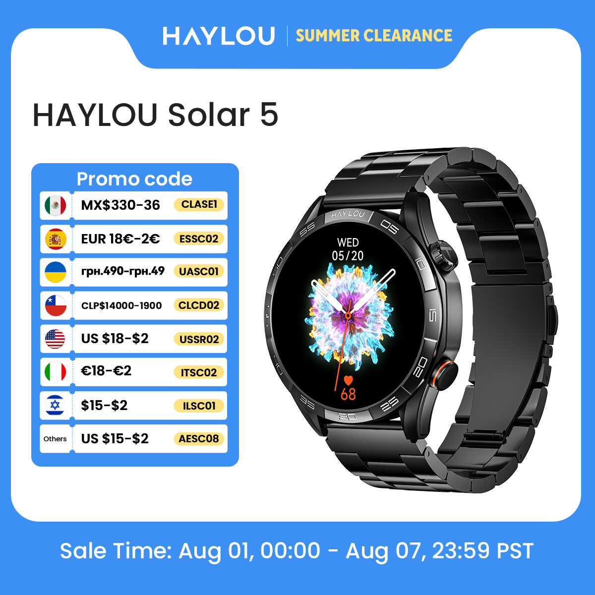 Nutrition Gym - HAYLOU reloj inteligente Solar 5 para