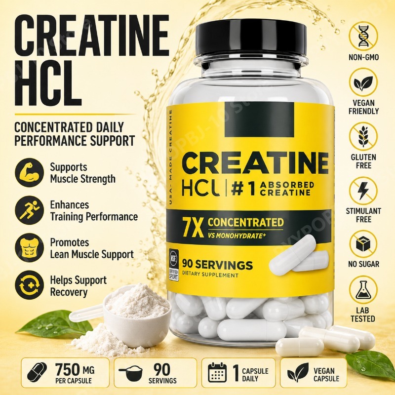 Nutrition For Fitness - Creatina HCl 750mg 90 Cápsulas, Suplemento