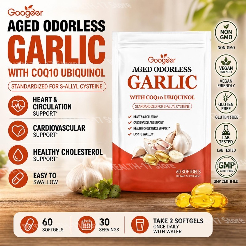 Coq10 Ubiquinol Softgel - Goodger Cápsulas Blandas de Ajo Inoculas