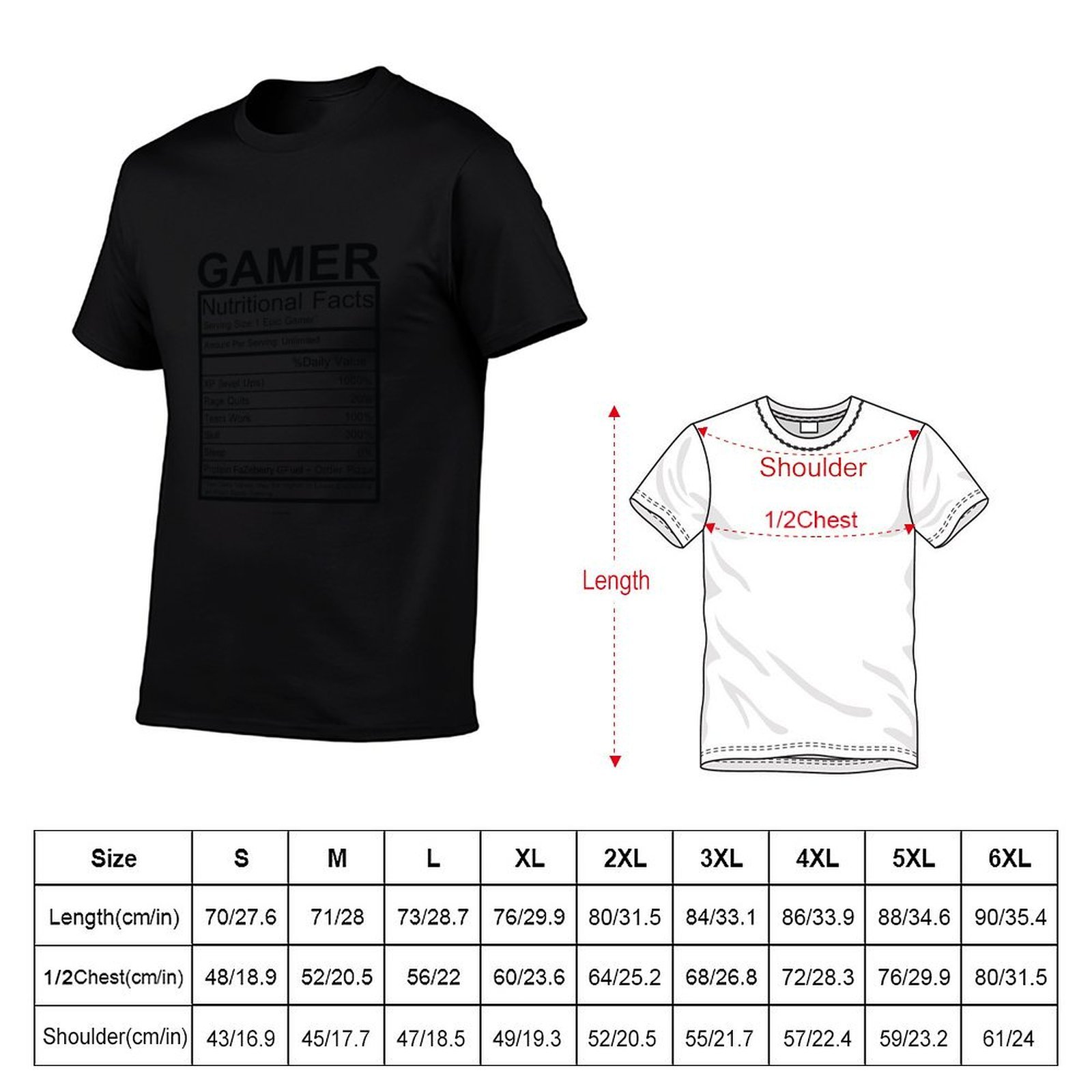 Camiseta con tabla de informac - Nutrition For Fitness reseña y precio